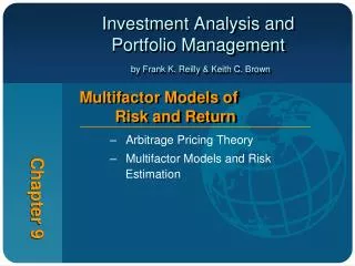Investment Analysis and Portfolio Management by Frank K. Reilly &amp; Keith C. Brown