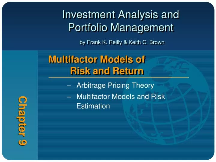 investment analysis and portfolio management by frank k reilly keith c brown