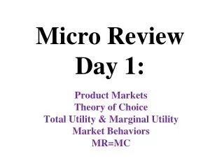 Micro Review Day 1: