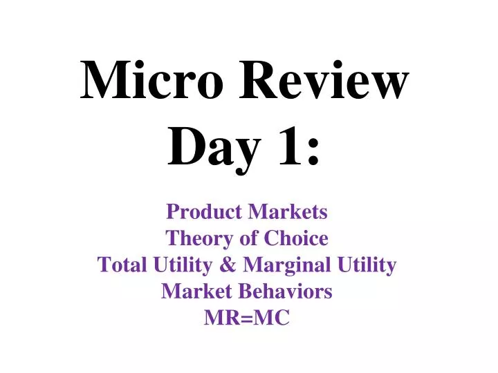micro review day 1