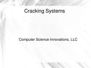 Cracking Systems