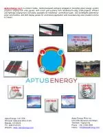Innovative Green Energy Solutions by Aptus Energy, LLC - slide 1