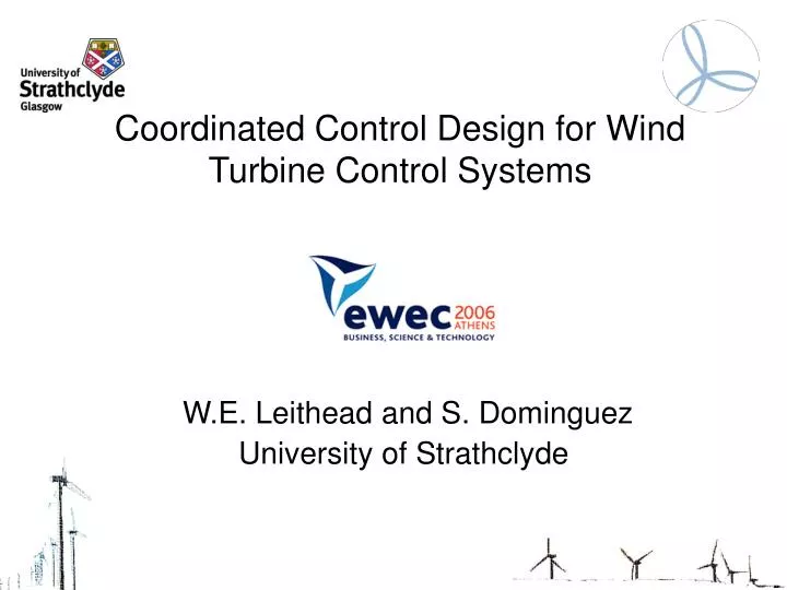 coordinated control design for wind turbine control systems