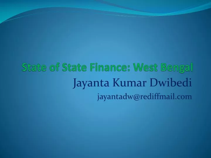 state of state finance west bengal