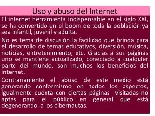 uso y abuso del internet
