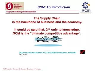 The Supply Chain is the backbone of business and the economy.