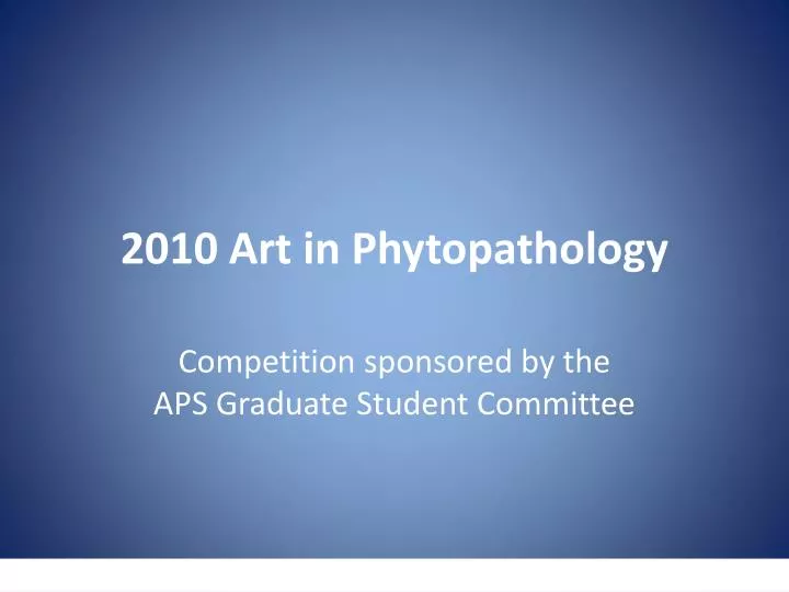 2010 art in phytopathology