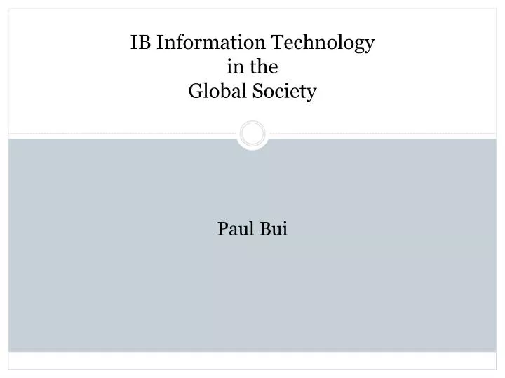 ib information technology in the global society