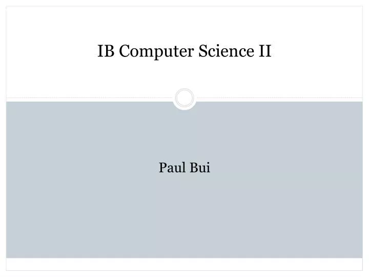 ib computer science ii