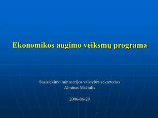 ekonomikos augimo veiksm programa