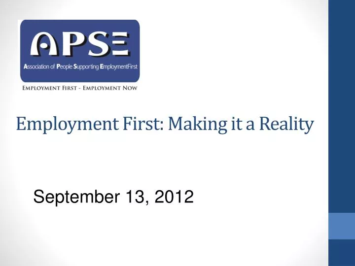 employment first making it a reality