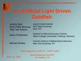 An Artificial Light Driven Goldfish