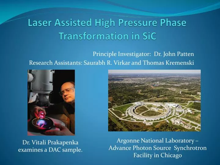 laser assisted high pressure phase transformation in sic