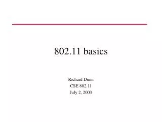 802.11 basics