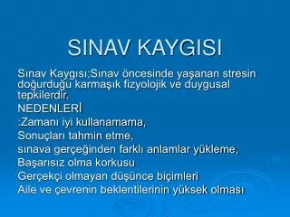 sinav kaygisi