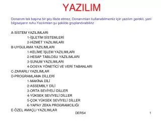 yazilim