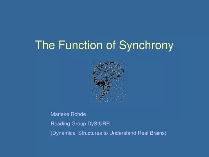 the function of synchrony