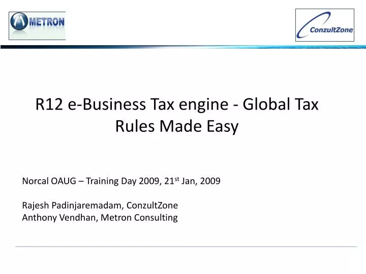 r12 e business tax engine global tax rules made easy