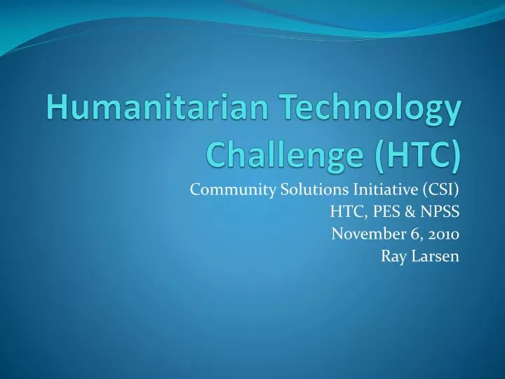 humanitarian t echnology challenge htc