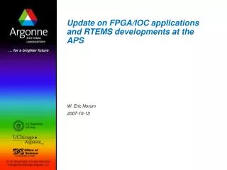 Update on FPGA/IOC applications and RTEMS developments at the APS