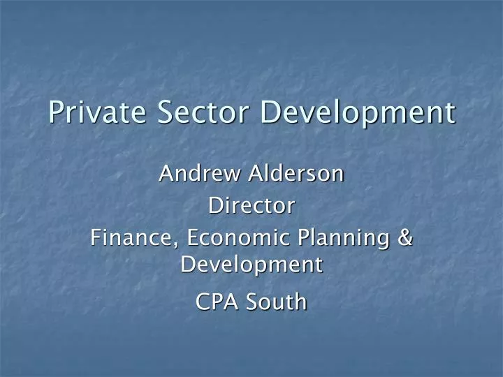 private sector development