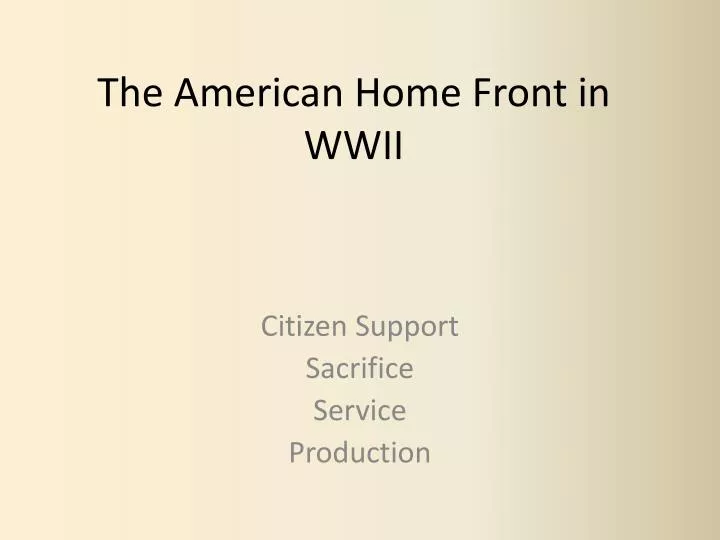 the american home front in wwii
