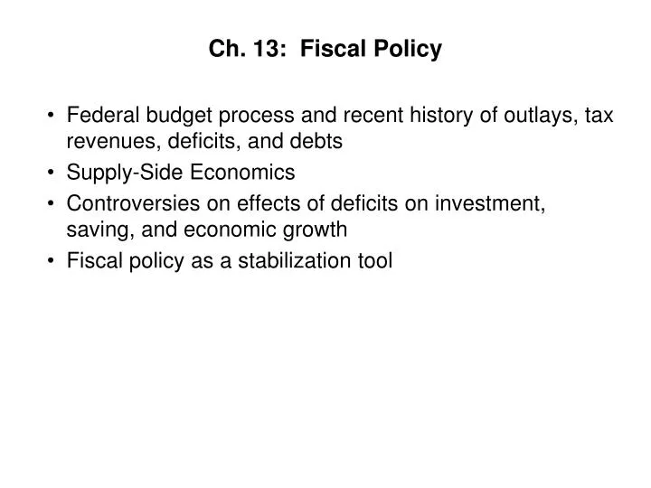 ch 13 fiscal policy