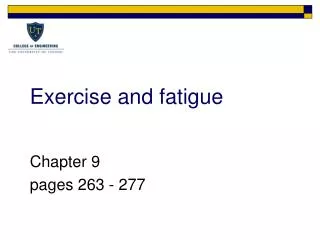Exercise and fatigue