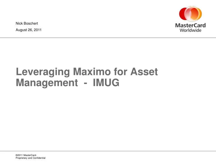 leveraging maximo for asset management imug