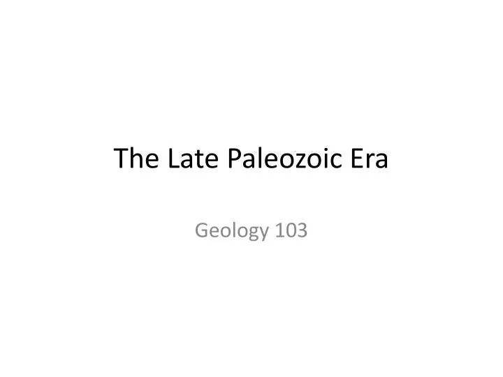the late paleozoic era