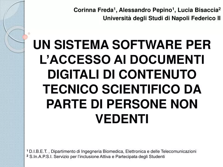 corinna freda 1 alessandro pepino 1 lucia bisaccia 2 universit degli studi di napoli federico ii