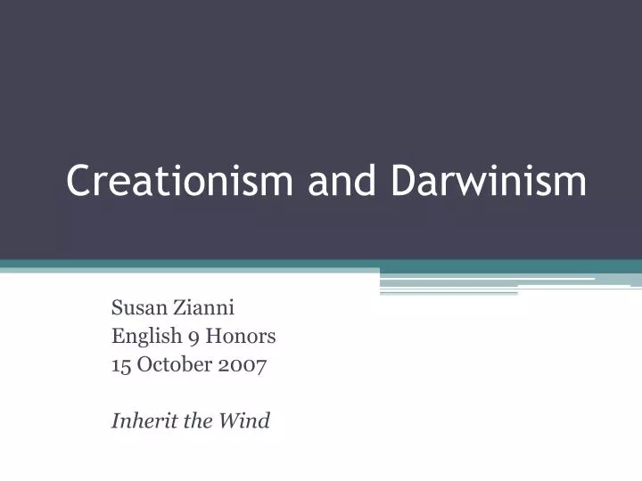 creationism and darwinism