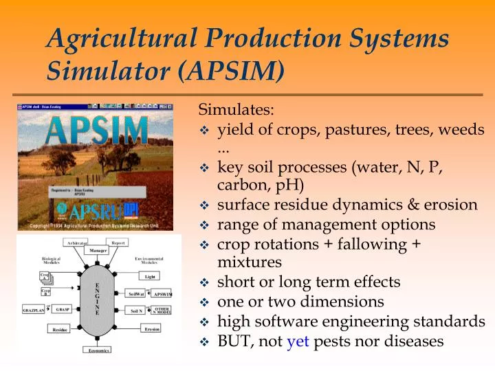 agricultural production systems simulator apsim