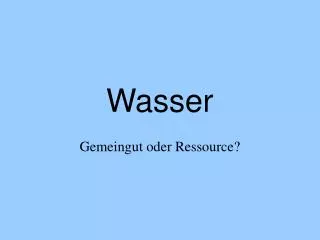 wasser