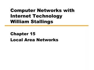 Computer Networks with Internet Technology William Stallings