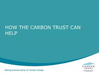 HOW THE CARBON TRUST CAN HELP