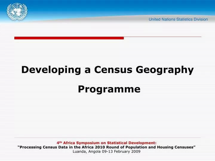 developing a census geography programme