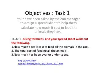 Objectives : Task 1