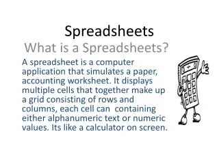 Spreadsheets