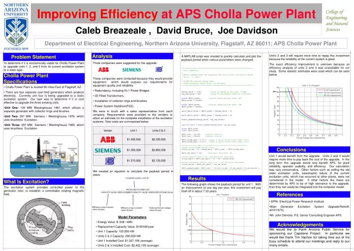 improving efficiency at aps cholla power plant