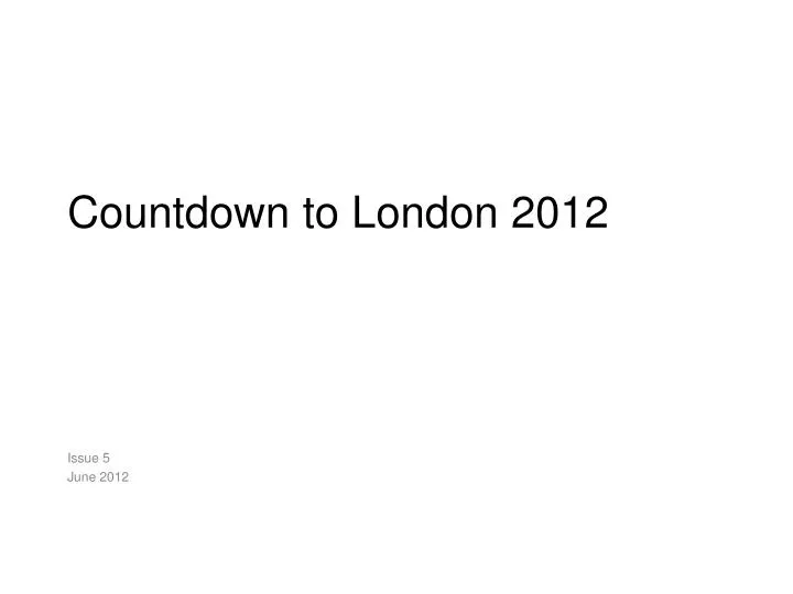 countdown to london 2012