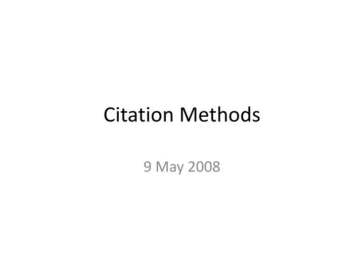 citation methods