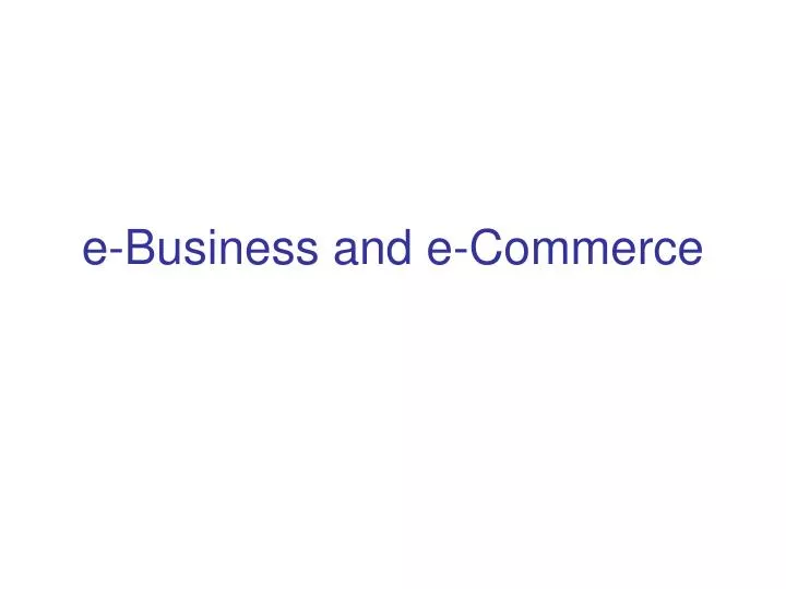 e business and e commerce