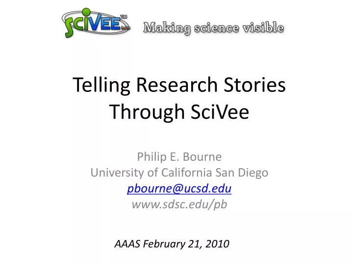 telling research stories through scivee