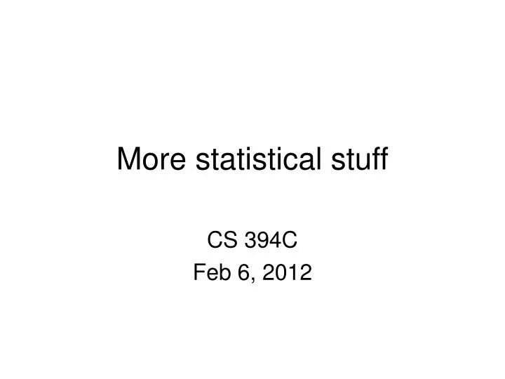 more statistical stuff