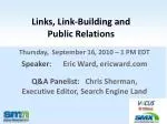 Links, Link-Building and Public Relations