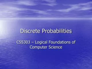 Discrete Probabilities