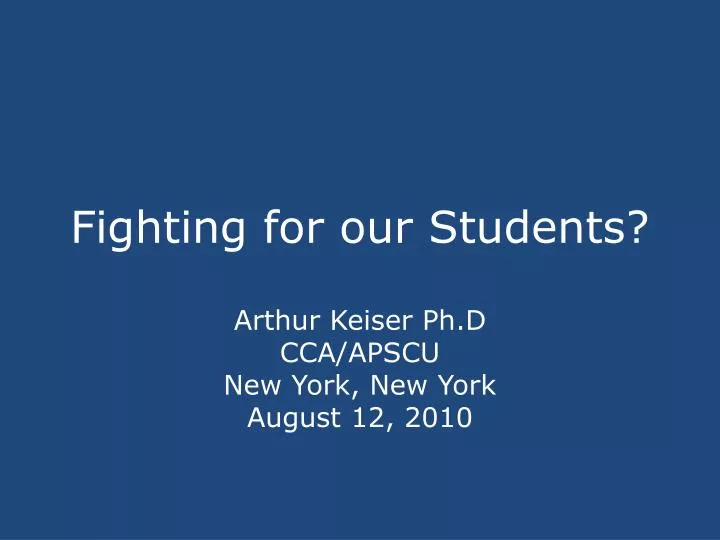 fighting for our students