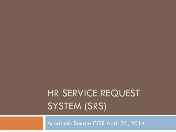 hr service request system srs