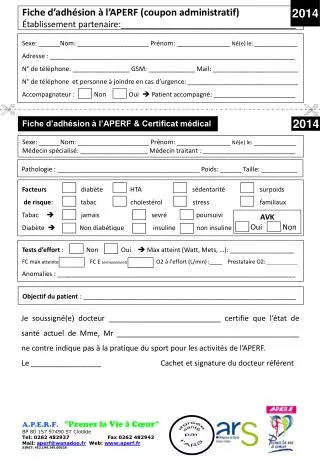 fiche d adh sion l aperf coupon administratif tablissement partenaire